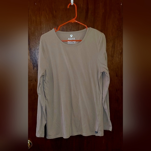 Adar Khaki Long Sleeve T Shirt Underscrub Sz Xl - Picture 1 of 3